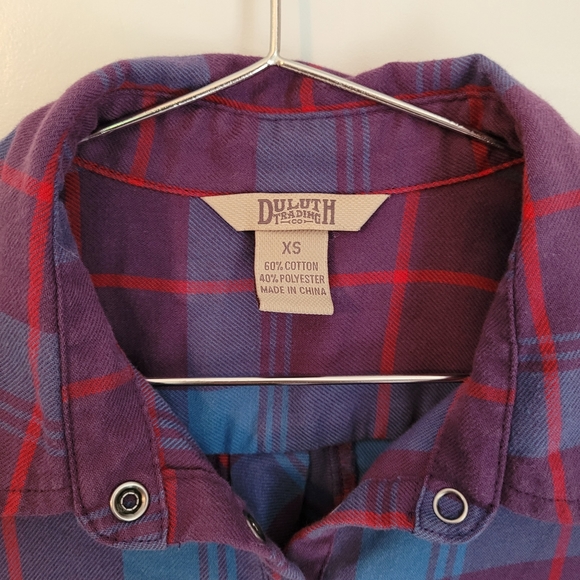 DULUTH TRADING CO | Women's Half Button Flannel Long Sleeve - Picture 3 of 3